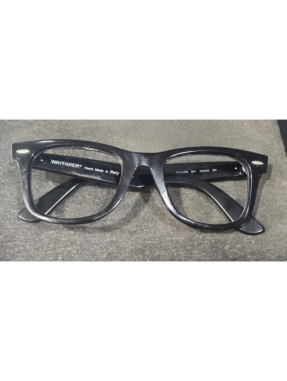 Ray Ban RB2140 901 Cracked Rim Black Wayfarer Scratched Sunglasses Frame 50-22